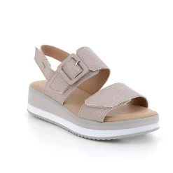 Woman Igi&Co Wedges-Antique Pink Glitter Women'S Wedge Sandals