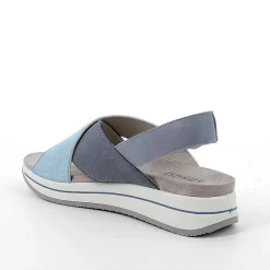 Woman Igi&Co Wedges-Avio-Celeste Women'S Leather Wedge Sandals