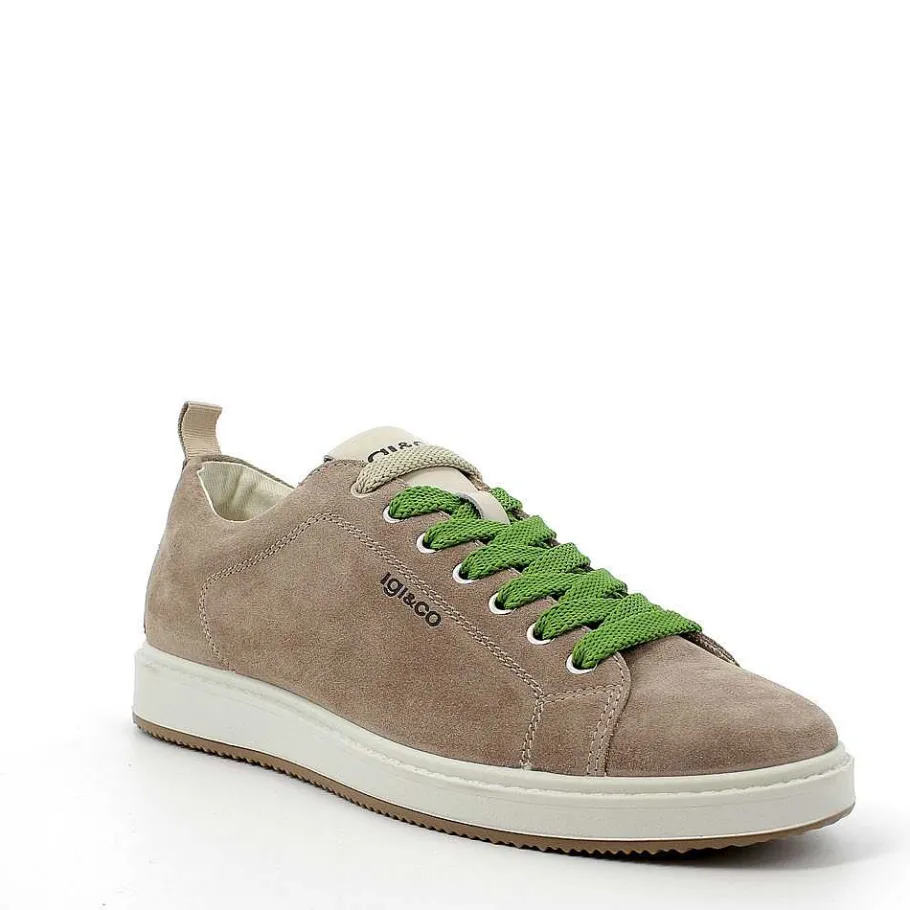 Man Igi&Co Sneakers-Beige Men'S Leather Sneaker