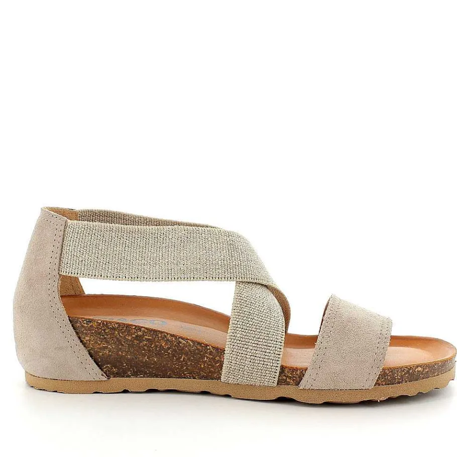 Woman Igi&Co Wedges-Beige Women'S Leather Wedge Sandal