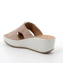 Woman Igi&Co Wedges-Beige Women'S Leather Wedge Sandals