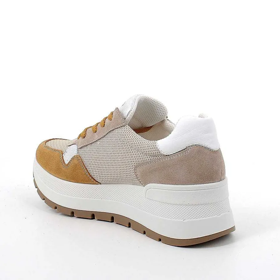 Woman Igi&Co Wedges-Beige-Mustard Women'S Wedge Sneakers