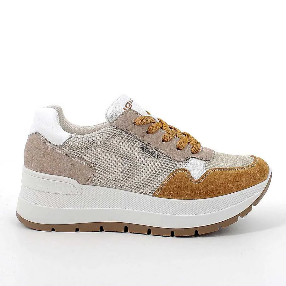 Woman Igi&Co Wedges-Beige-Mustard Women'S Wedge Sneakers