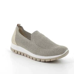 Woman Igi&Co Moccasins And Slip Ons-Beige-Platinum Women'S Slip On Sock
