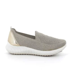 Woman Igi&Co Moccasins And Slip Ons-Beige-Platinum Women'S Sock Sneakers