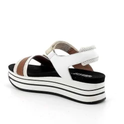 Woman Igi&Co Wedges-Beige-White Women'S Leather Wedge Sandals
