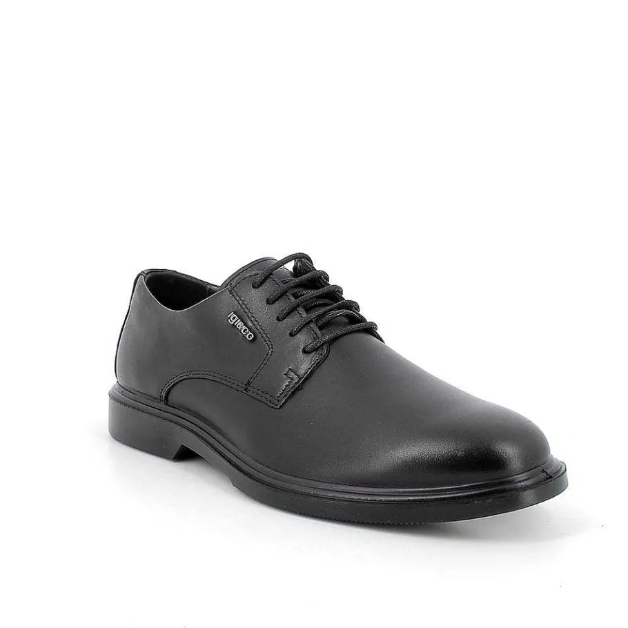 Man Igi&Co Lace Up-Black Men'S Leather Lace-Ups