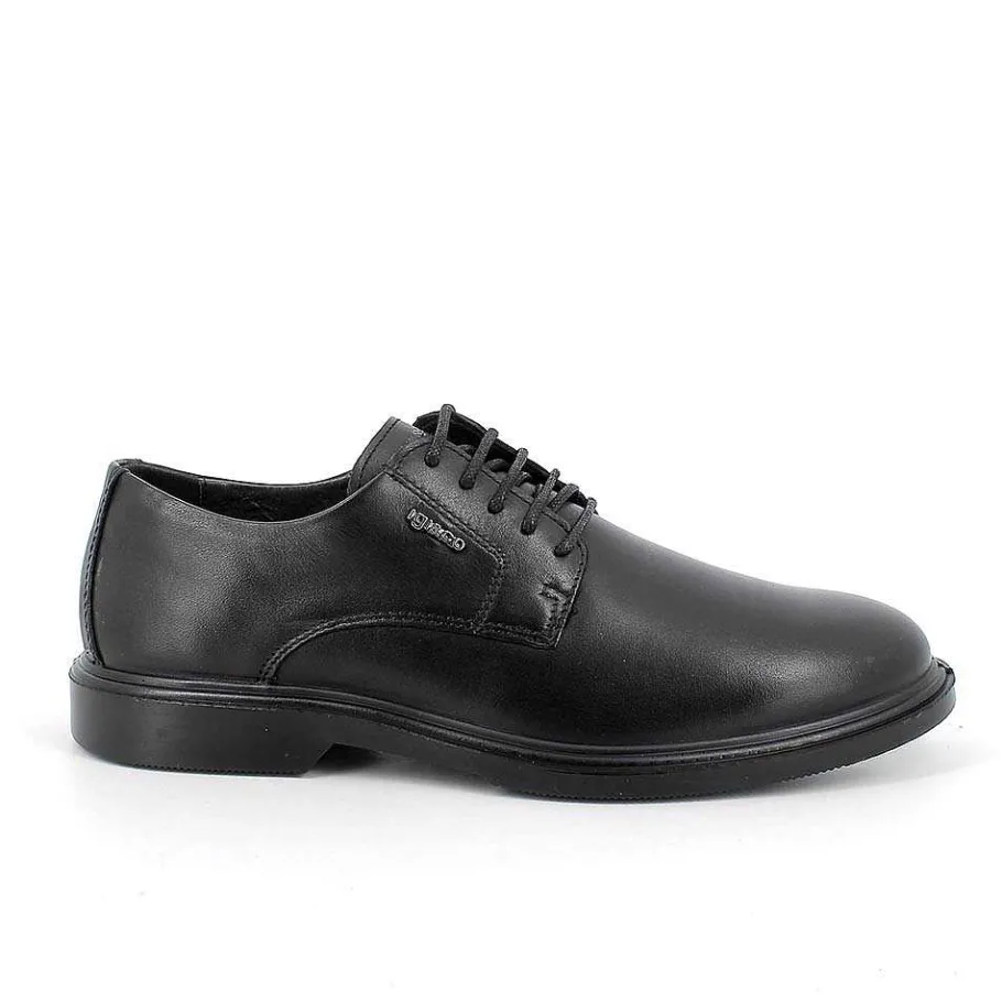 Man Igi&Co Lace Up-Black Men'S Leather Lace-Ups