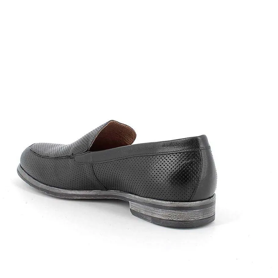 Man Igi&Co Moccasins And Flat Shoes-Black Men'S Leather Loafers