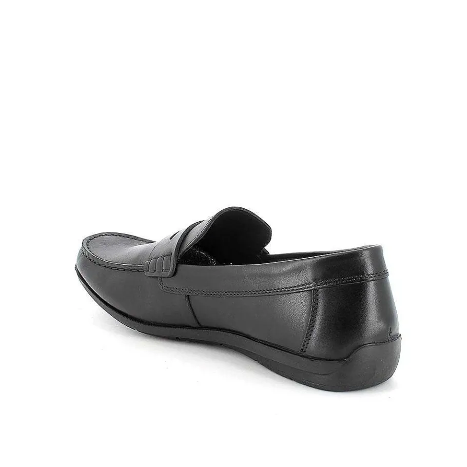 Man Igi&Co Moccasins And Flat Shoes-Black Men'S Leather Loafers