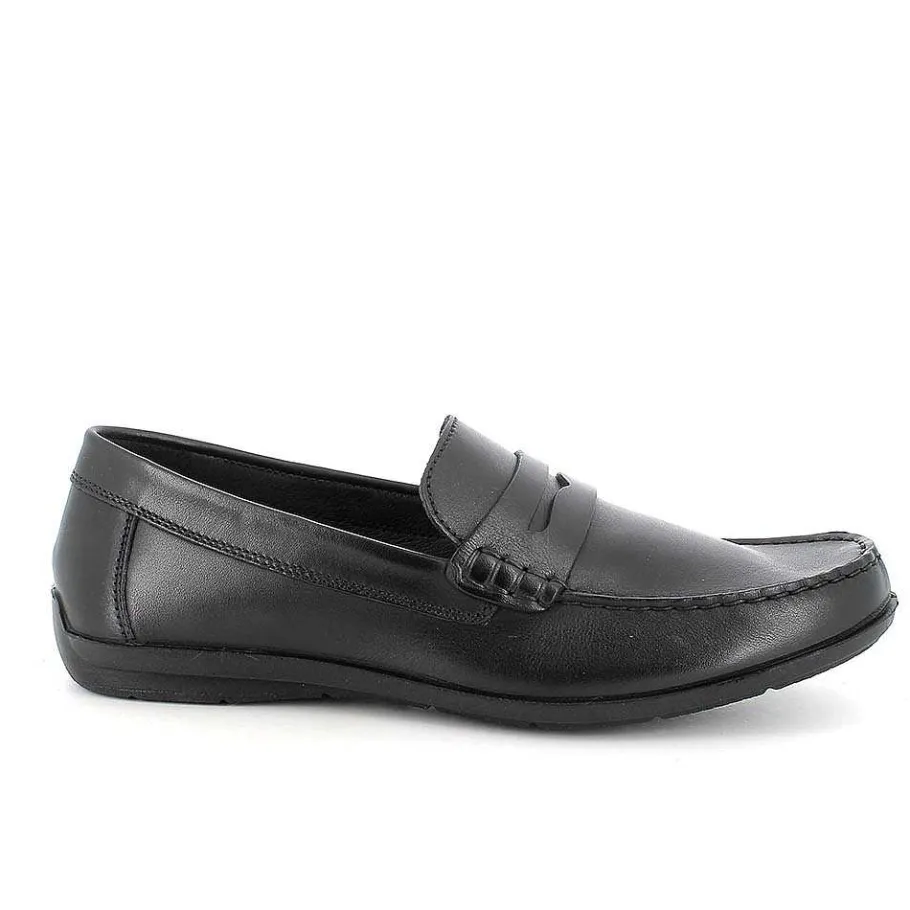 Man Igi&Co Moccasins And Flat Shoes-Black Men'S Leather Loafers