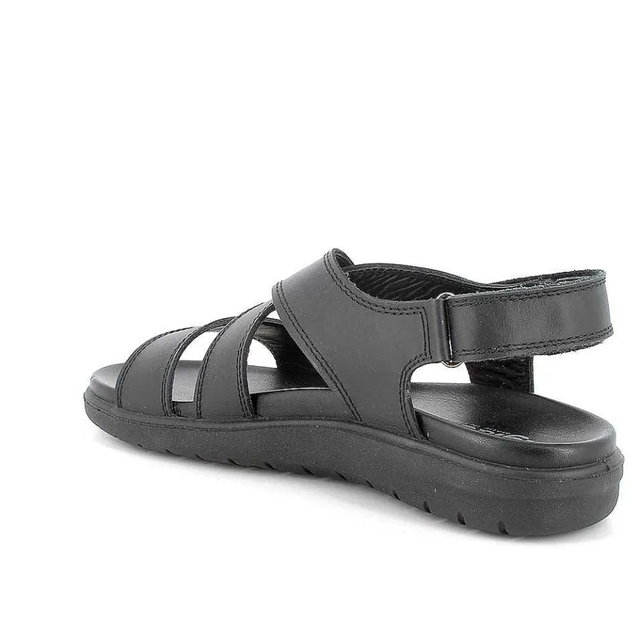Man Igi&Co Sandals-Black Men'S Leather Sandals