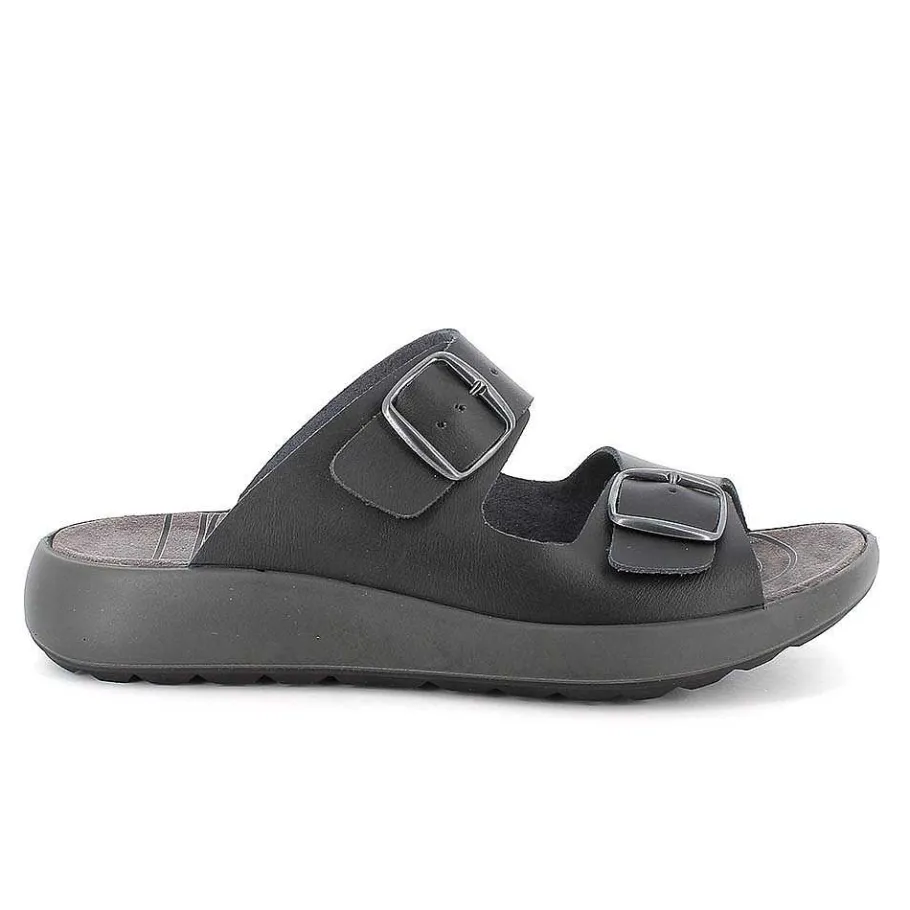 Man Igi&Co Eco-Sustainable Shoes-Black Men'S Leather Sandals