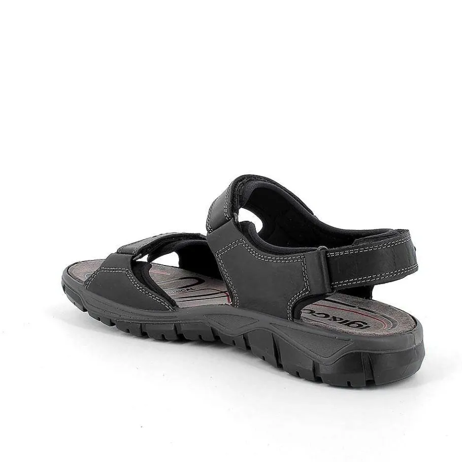 Man Igi&Co Sandals-Black Men'S Leather Sandals