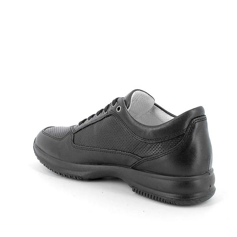 Man Igi&Co Sneakers-Black Men'S Leather Sneakers
