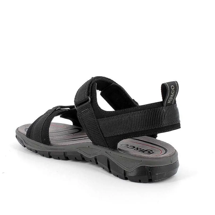 Man Igi&Co Sandals-Black Men'S Sandals