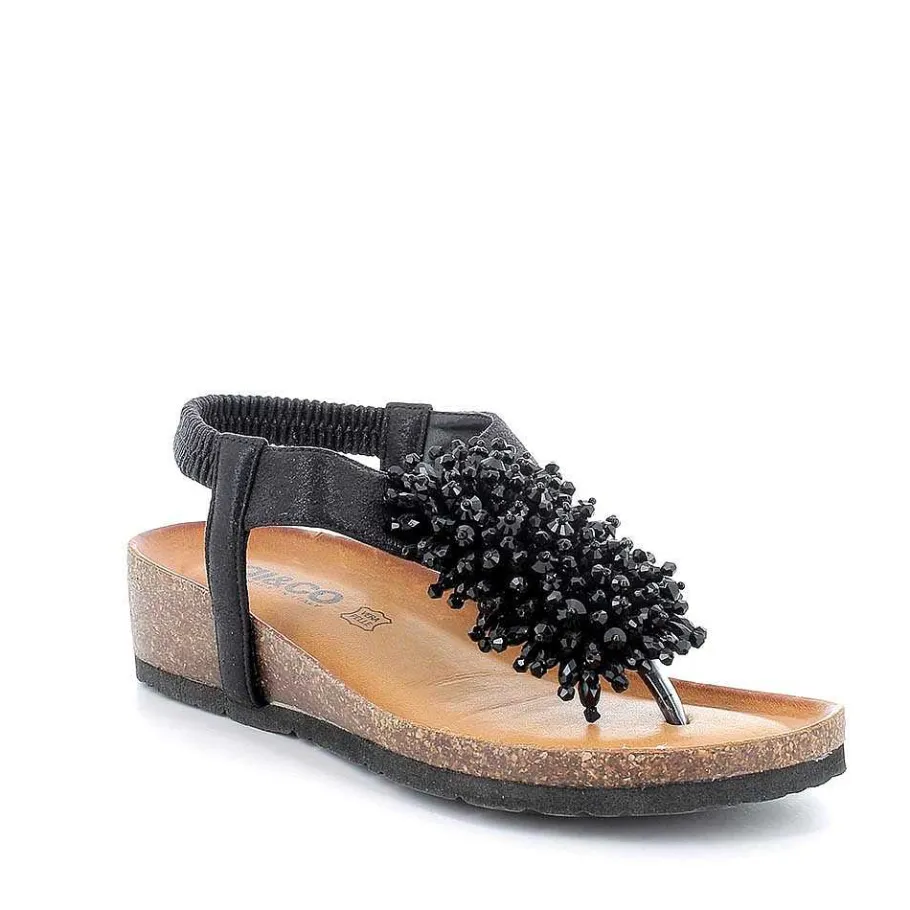Woman Igi&Co Sandals And Flip Flops-Black Women'S Flip-Flop Sandals