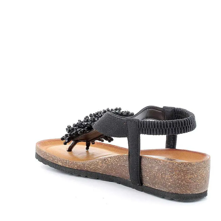 Woman Igi&Co Sandals And Flip Flops-Black Women'S Flip-Flop Sandals
