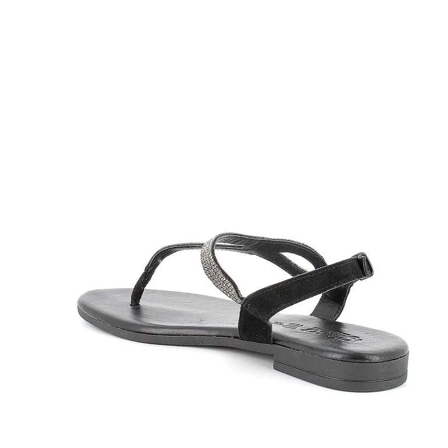 Woman Igi&Co Sandals And Flip Flops-Black Women'S Leather Flip Flop Sandals