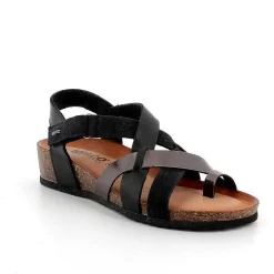 Woman Igi&Co Sandals And Flip Flops-Black Women'S Leather Flip Flop Sandals