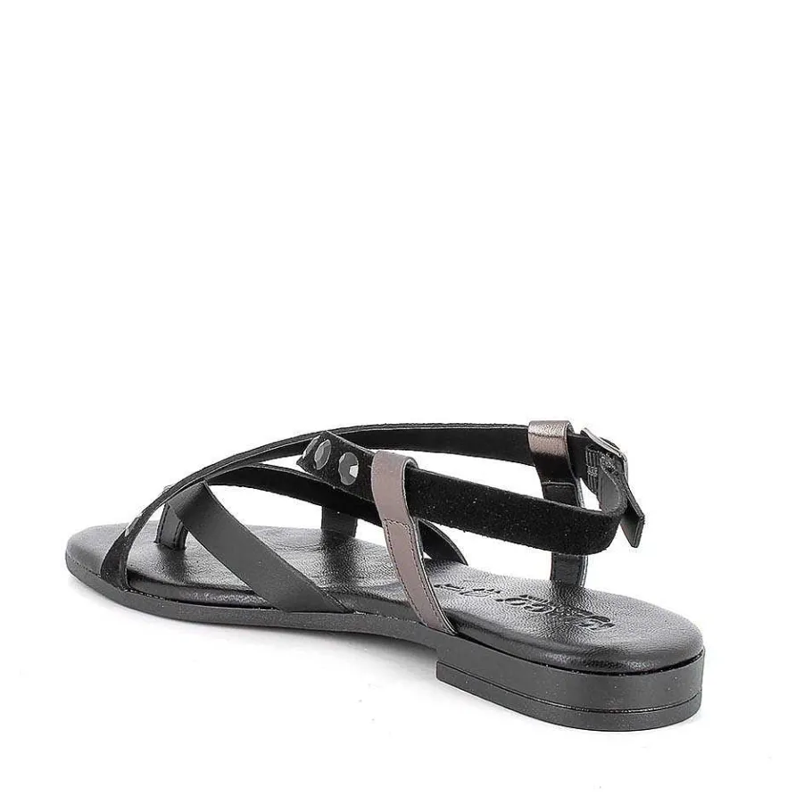 Woman Igi&Co Sandals And Flip Flops-Black Women'S Leather Flip Flop Sandals