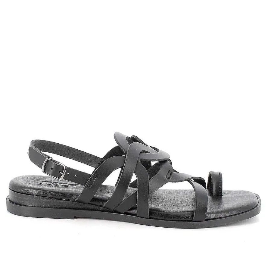 Woman Igi&Co Sandals And Flip Flops-Black Women'S Leather Flip Flop Sandals