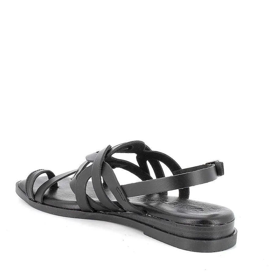 Woman Igi&Co Sandals And Flip Flops-Black Women'S Leather Flip Flop Sandals