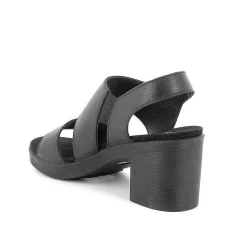 Woman Igi&Co Heeled Shoes-Black Women'S Leather Heeled Sandals