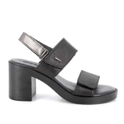 Woman Igi&Co Heeled Shoes-Black Women'S Leather Heeled Sandals