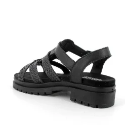 Woman Igi&Co Heeled Shoes-Black Women'S Leather Heeled Sandals