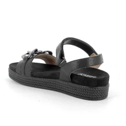 Woman Igi&Co Sandals And Flip Flops-Black Women'S Leather Sandals