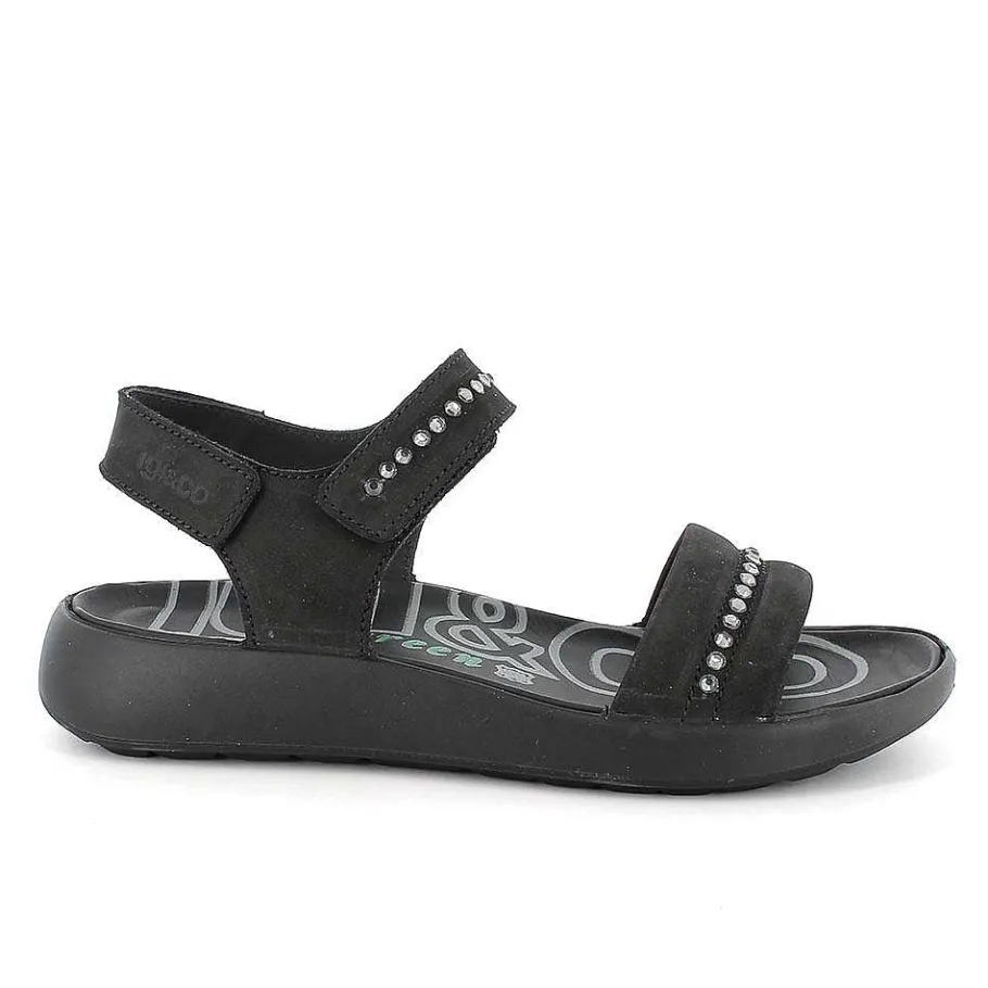 Woman Igi&Co Eco-Sustainable Shoes-Black Women'S Leather Sandals