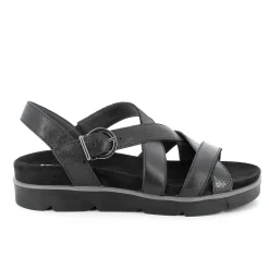 Woman Igi&Co Sandals And Flip Flops-Black Women'S Leather Sandals