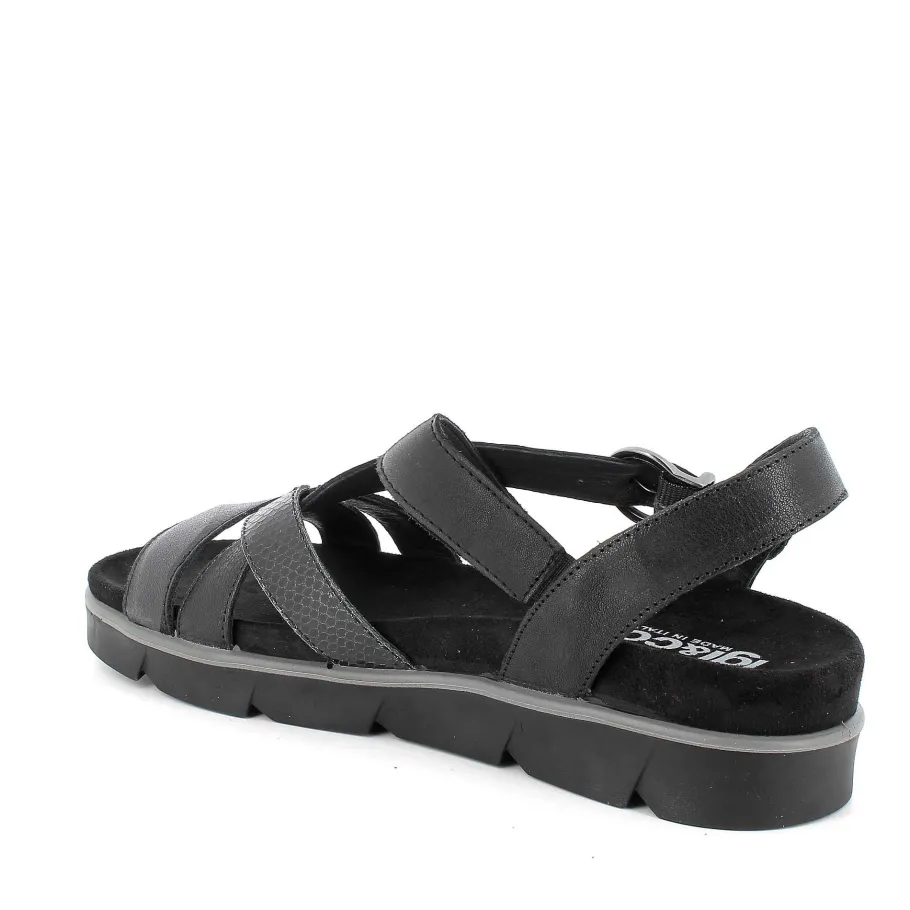 Woman Igi&Co Sandals And Flip Flops-Black Women'S Leather Sandals