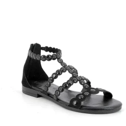 Woman Igi&Co Sandals And Flip Flops-Black Women'S Leather Sandals