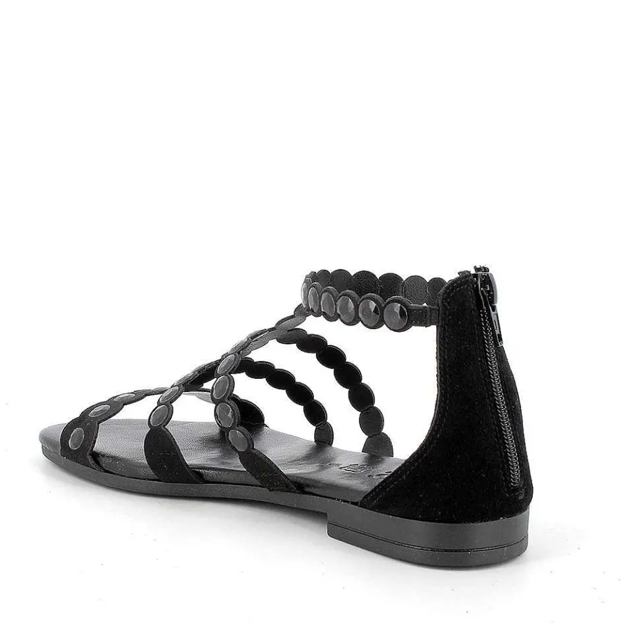 Woman Igi&Co Sandals And Flip Flops-Black Women'S Leather Sandals