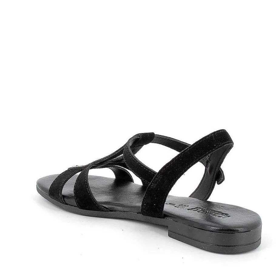 Woman Igi&Co Sandals And Flip Flops-Black Women'S Leather Sandals