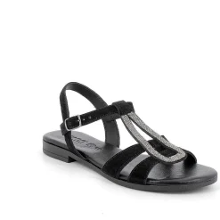 Woman Igi&Co Sandals And Flip Flops-Black Women'S Leather Sandals
