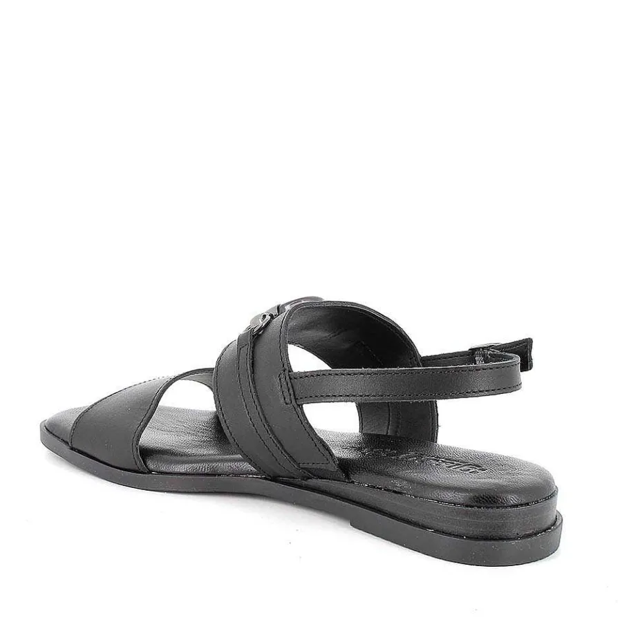 Woman Igi&Co Sandals And Flip Flops-Black Women'S Leather Sandals