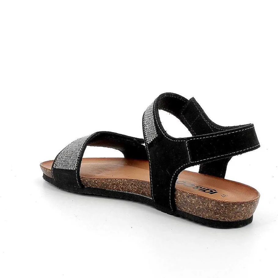 Woman Igi&Co Sandals And Flip Flops-Black Women'S Leather Sandals