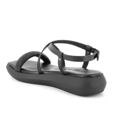 Woman Igi&Co Sandals And Flip Flops-Black Women'S Leather Sandals