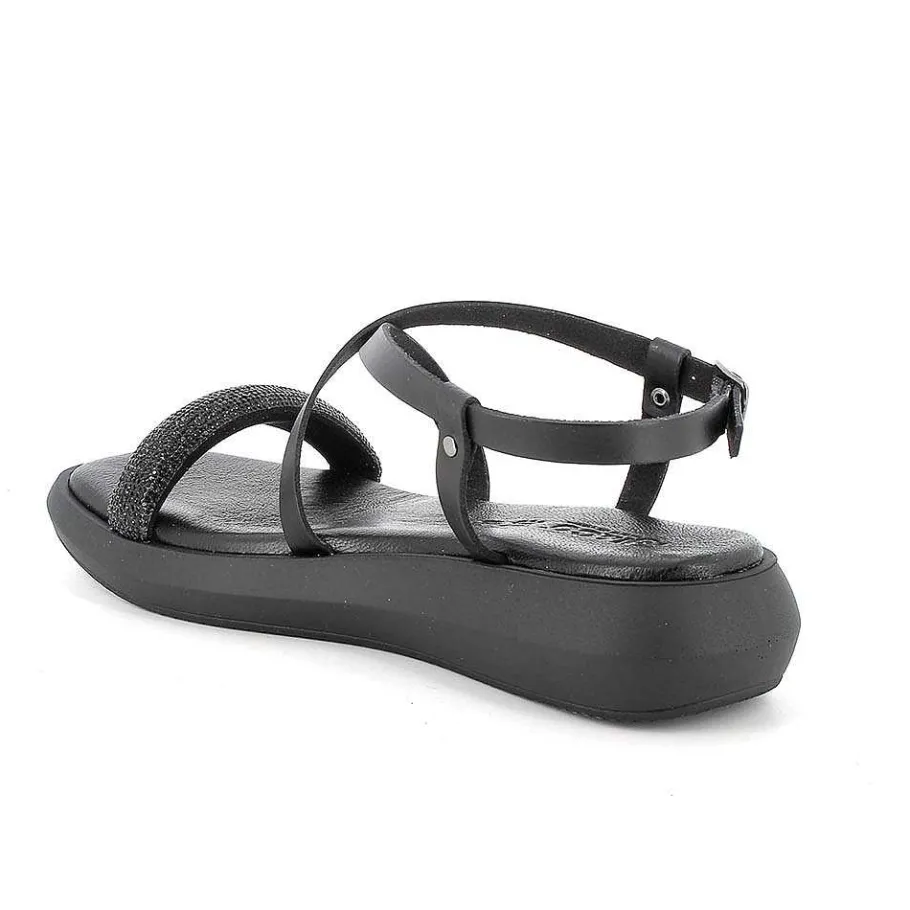 Woman Igi&Co Sandals And Flip Flops-Black Women'S Leather Sandals