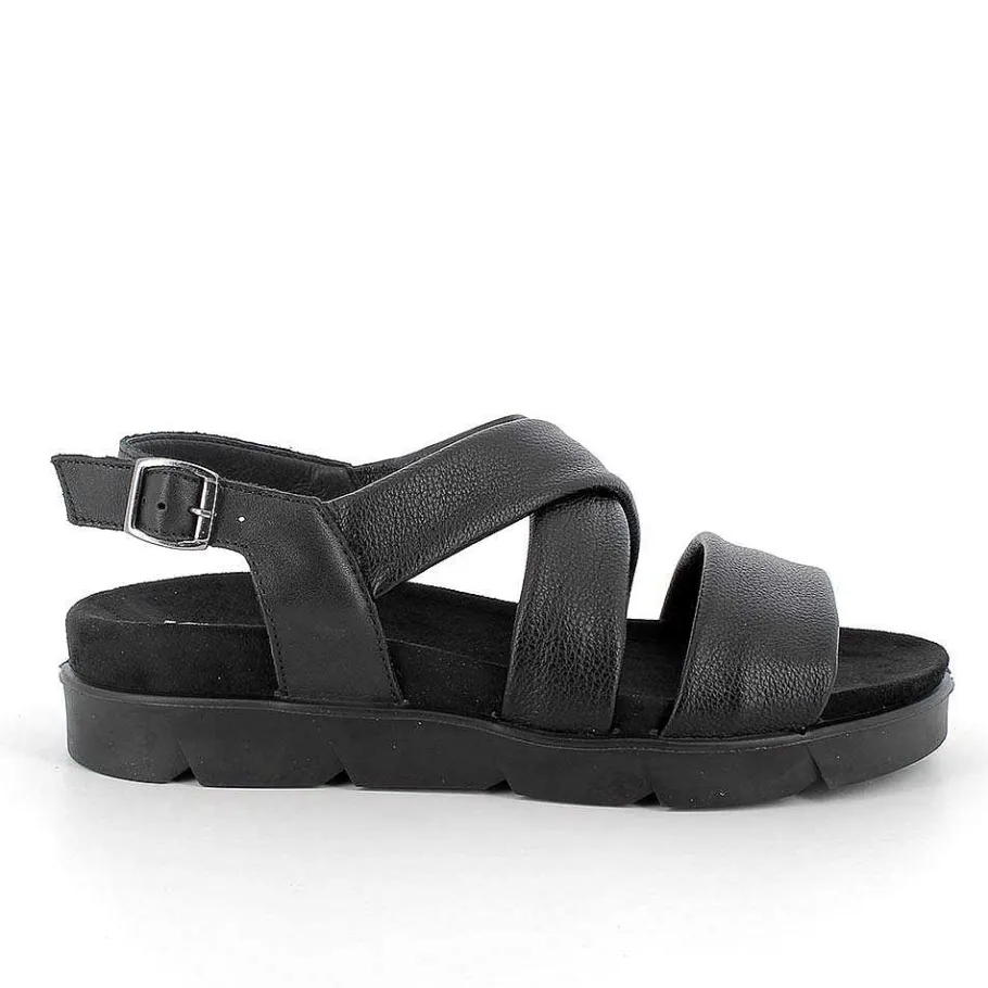 Woman Igi&Co Sandals And Flip Flops-Black Women'S Sandals