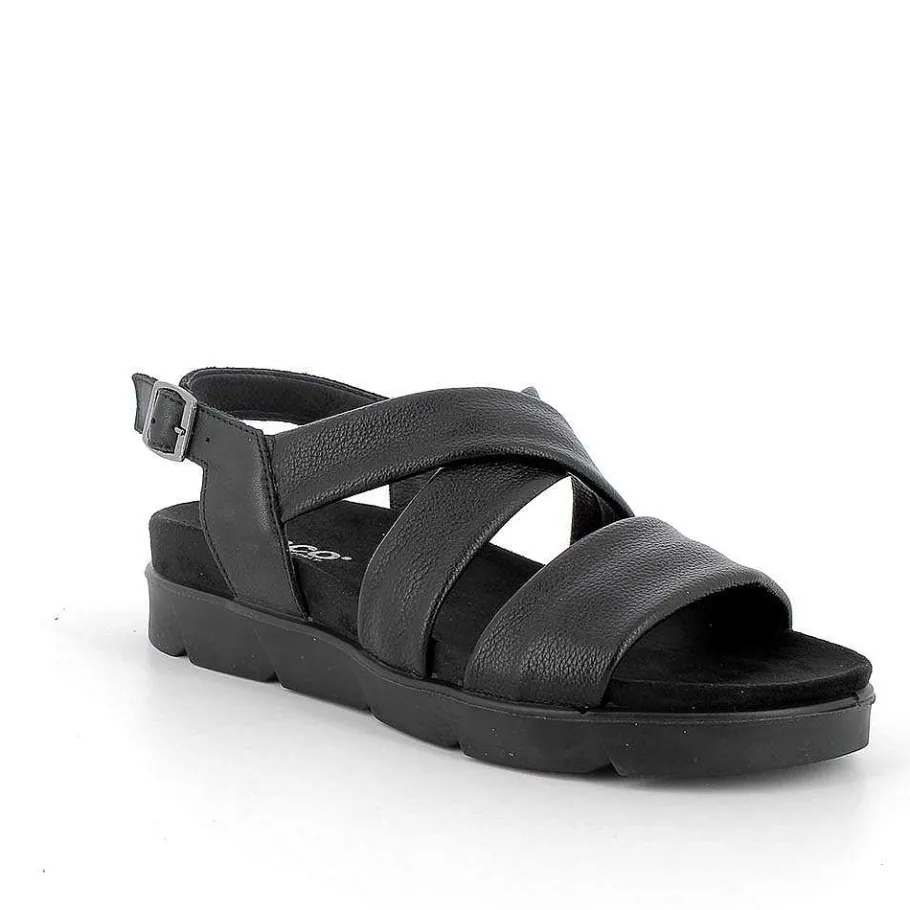 Woman Igi&Co Sandals And Flip Flops-Black Women'S Sandals