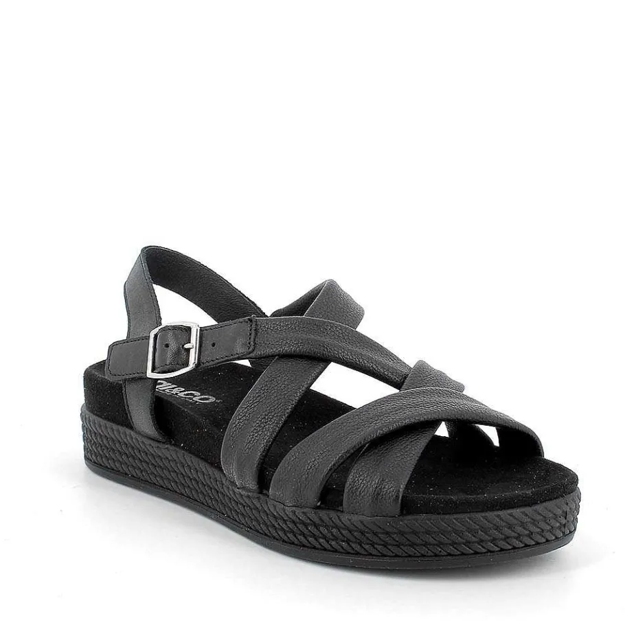 Woman Igi&Co Sandals And Flip Flops-Black Women'S Sandals