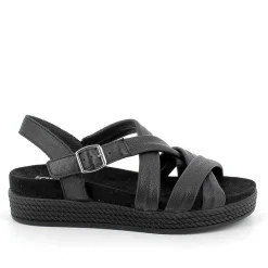 Woman Igi&Co Sandals And Flip Flops-Black Women'S Sandals
