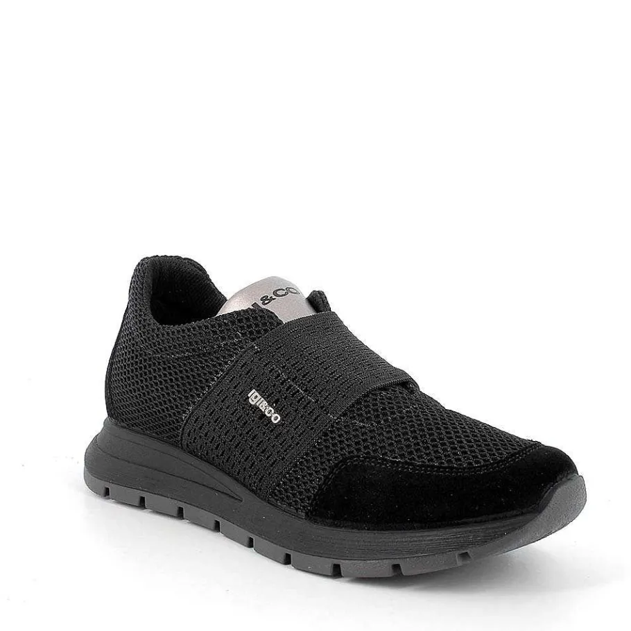 Woman Igi&Co Moccasins And Slip Ons-Black Women'S Slip On
