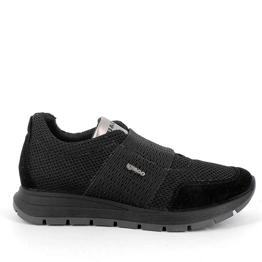 Woman Igi&Co Moccasins And Slip Ons-Black Women'S Slip On