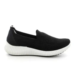 Woman Igi&Co Moccasins And Slip Ons-Black Women'S Sock Sneakers