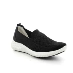Woman Igi&Co Moccasins And Slip Ons-Black Women'S Sock Sneakers